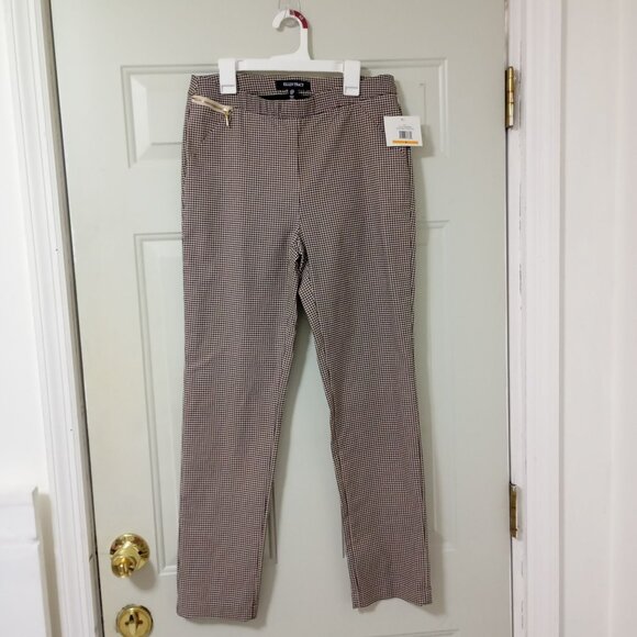 Ellen Tracy Womens Houndstooth Ankle Pant Size M Office Pants - Picture 1 of 10